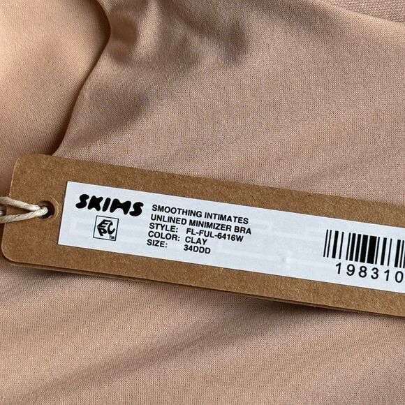 Skims Smoothing Intimates Unlined Minimizer Bra Clay Size 34DDD - Picture 7 of 7
